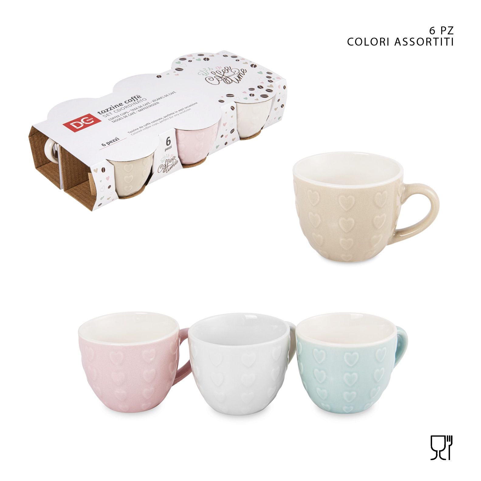 Set Tazzine Da Caffe’ 6 Pezzi – Love Colors