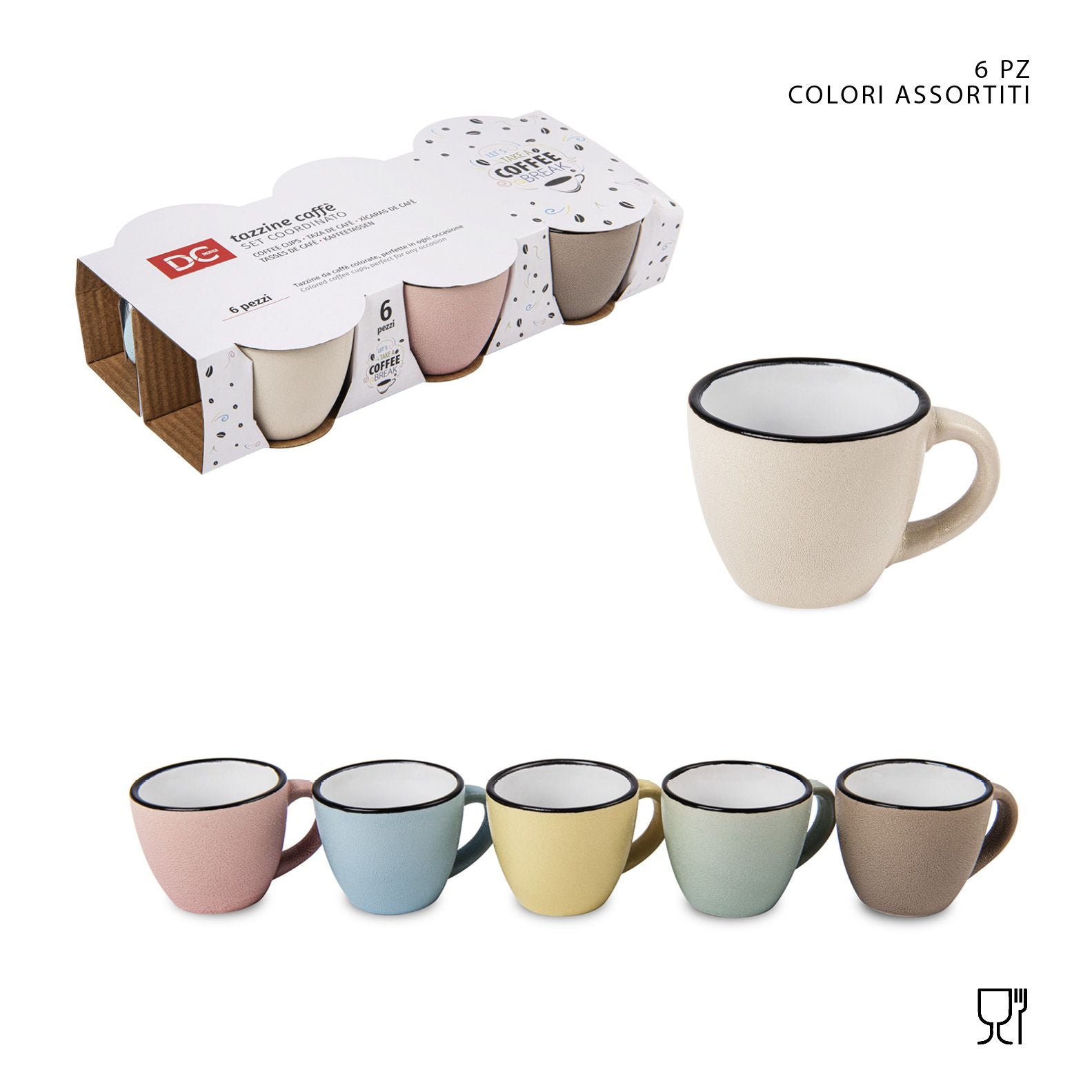 Set Tazzine Da Caffe’ 6 Pezzi – Colors