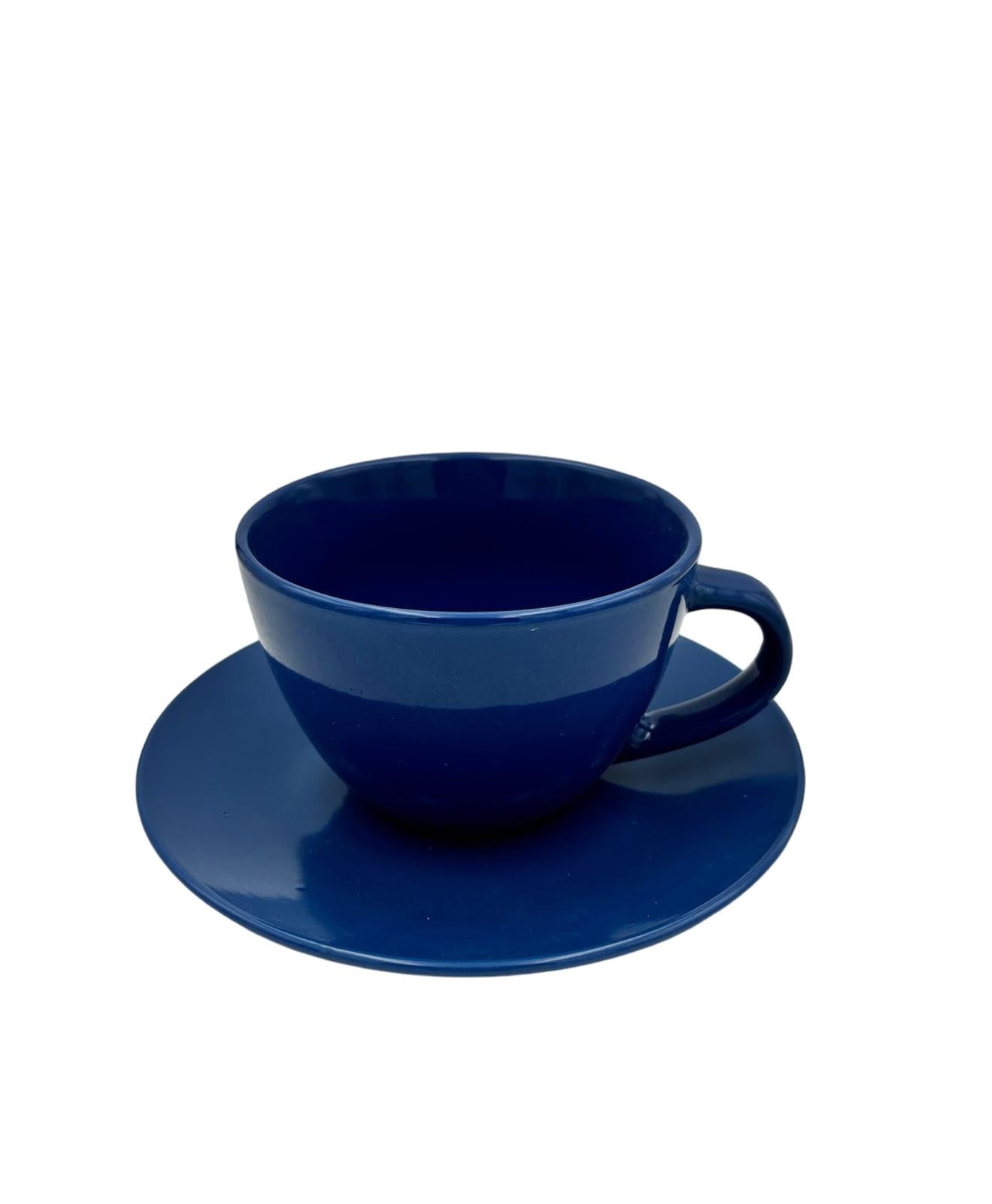 Tazza da Colazione  con Piatto in Gres Kaleidos Blue