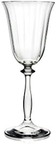 Bohemia Crystal Angela Set Calici Vino, Vetro, Trasparente, 18 cl, 6 Pezzi