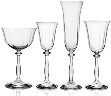 Bohemia Crystal Angela Set Calici Vino, Vetro, Trasparente, 18 cl, 6 Pezzi