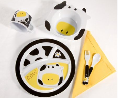 BRANDANI -  SET SERVIZIO BABY COW 5 PEZZI MELAMINA PAPPA 56350