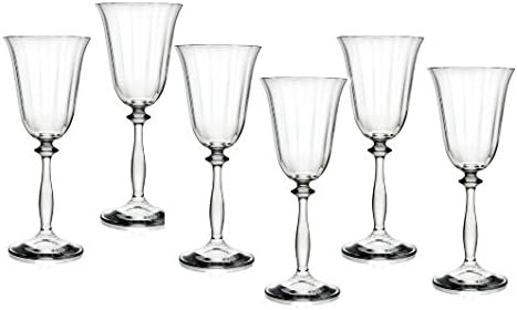 Bohemia Crystal Angela Set Calici Vino, Vetro, Trasparente, 18 cl, 6 Pezzi