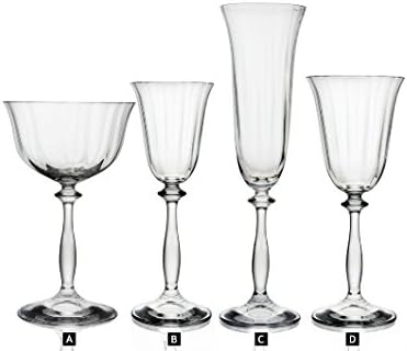 Bohemia Crystal Angela Set Calici Vino, Vetro, Trasparente, 18 cl, 6 Pezzi