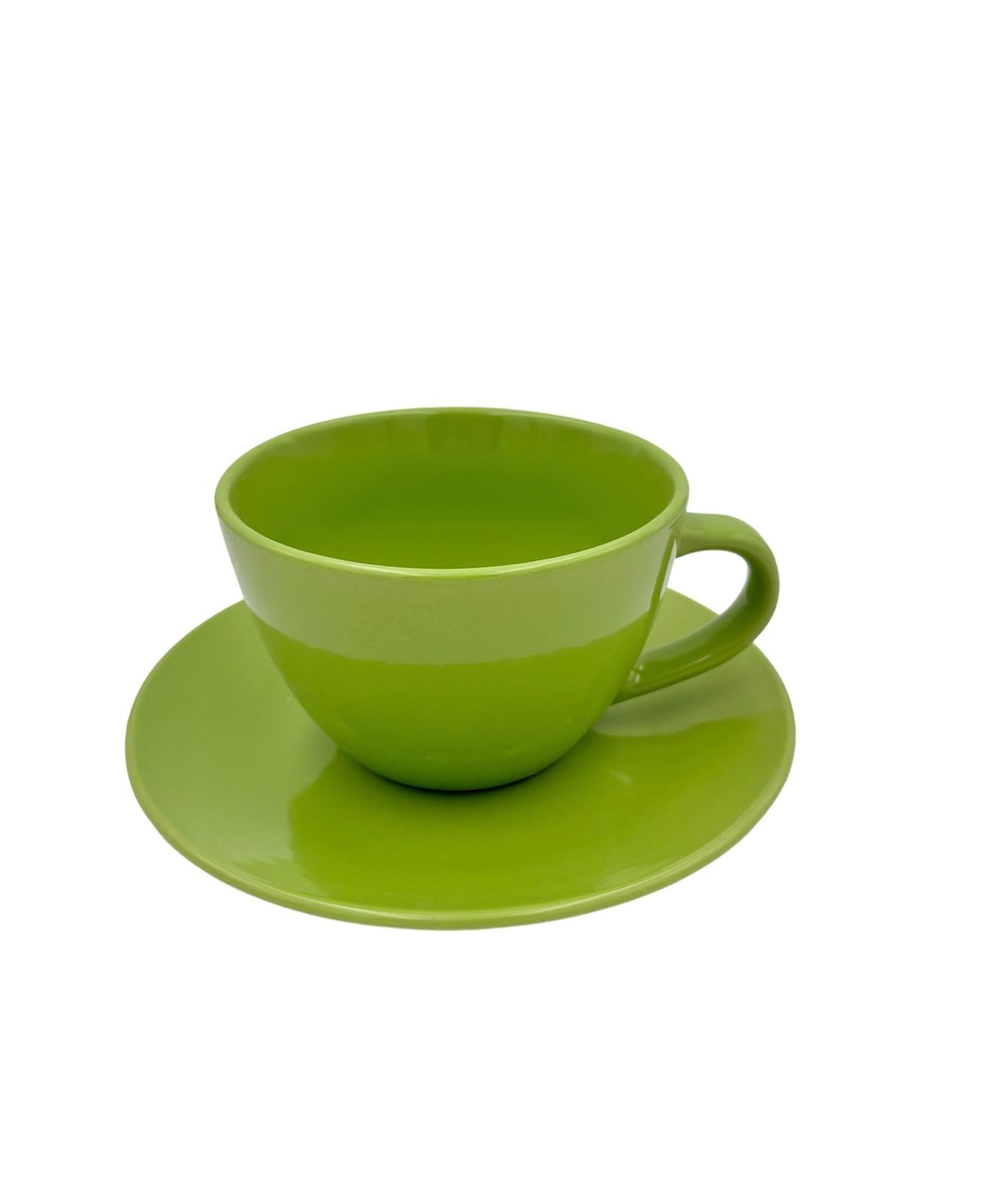 Tazza da Colazione  con Piatto in Gres Kaleidos Verde