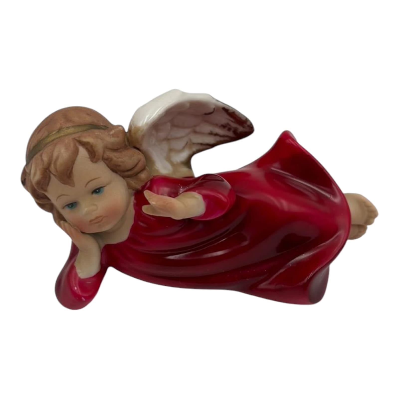 Angelo Rosso Natale In Porcellana